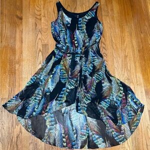 J.B.S. Blue and Black Asymmetrical High-Low Cocktail Dress